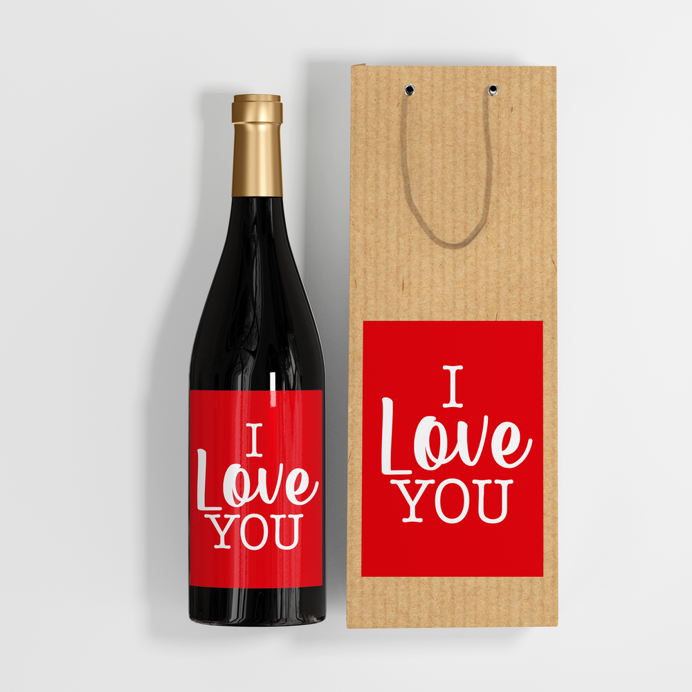 I Love You Bag & Wine Label #1 image